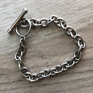 Silver chunky chain bracelet